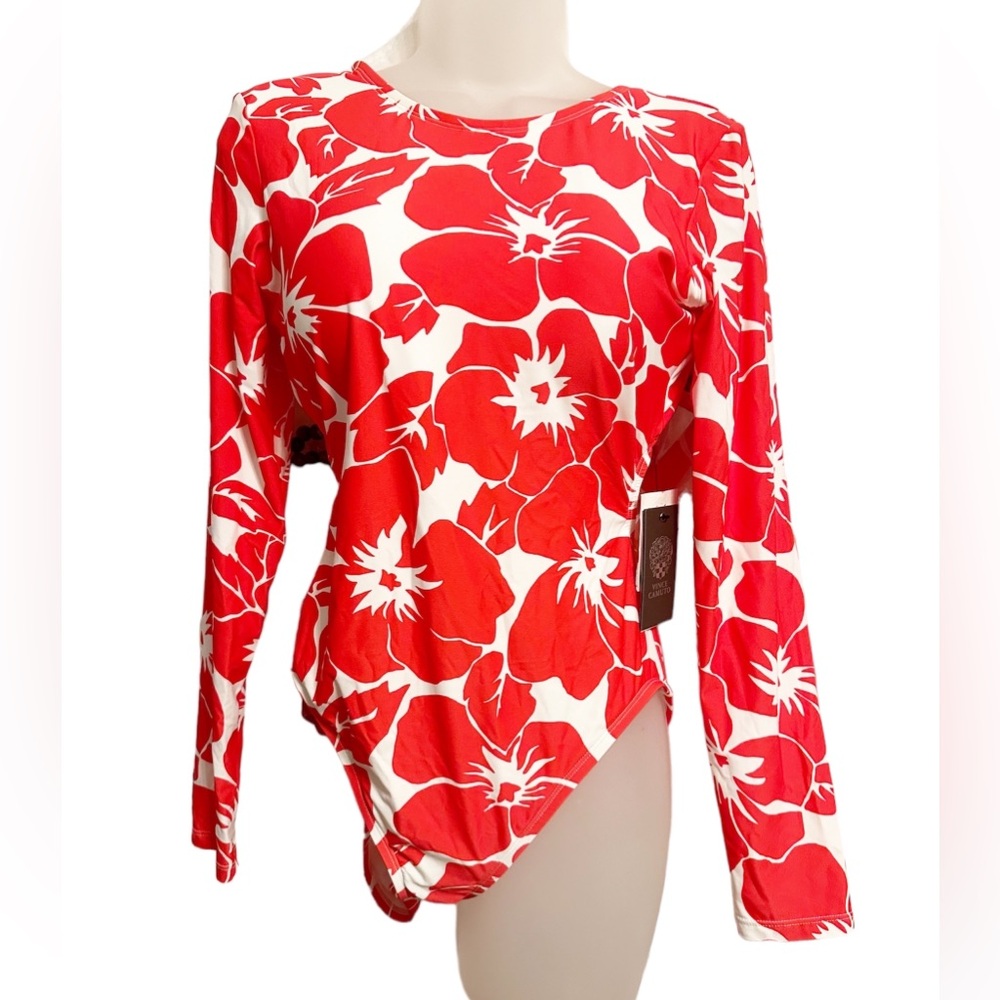 VINCE CAMUTO Long Sleeves one piece swimming suit size 8 NWT